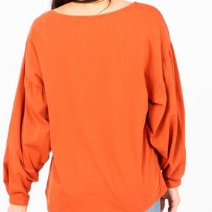 Agnes & Dora Tops - Balloon Sleeve Tee- Clay Agnes & Dora Tops - Balloon Sleeve Tee- Clay